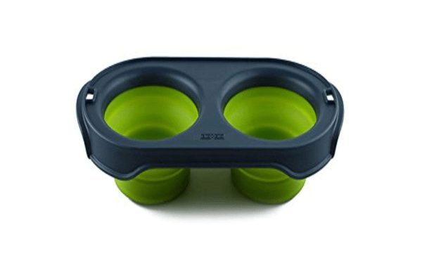 Dexas Popware for Pets Double Bowl Collapsible Travel Feeder