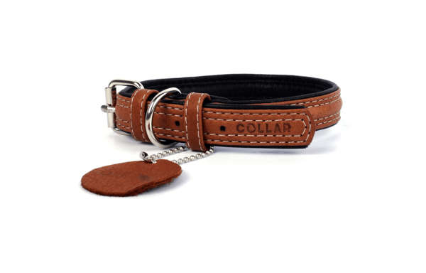 COLLAR Soft Premium Soft Genuine Leather, Brown/Black