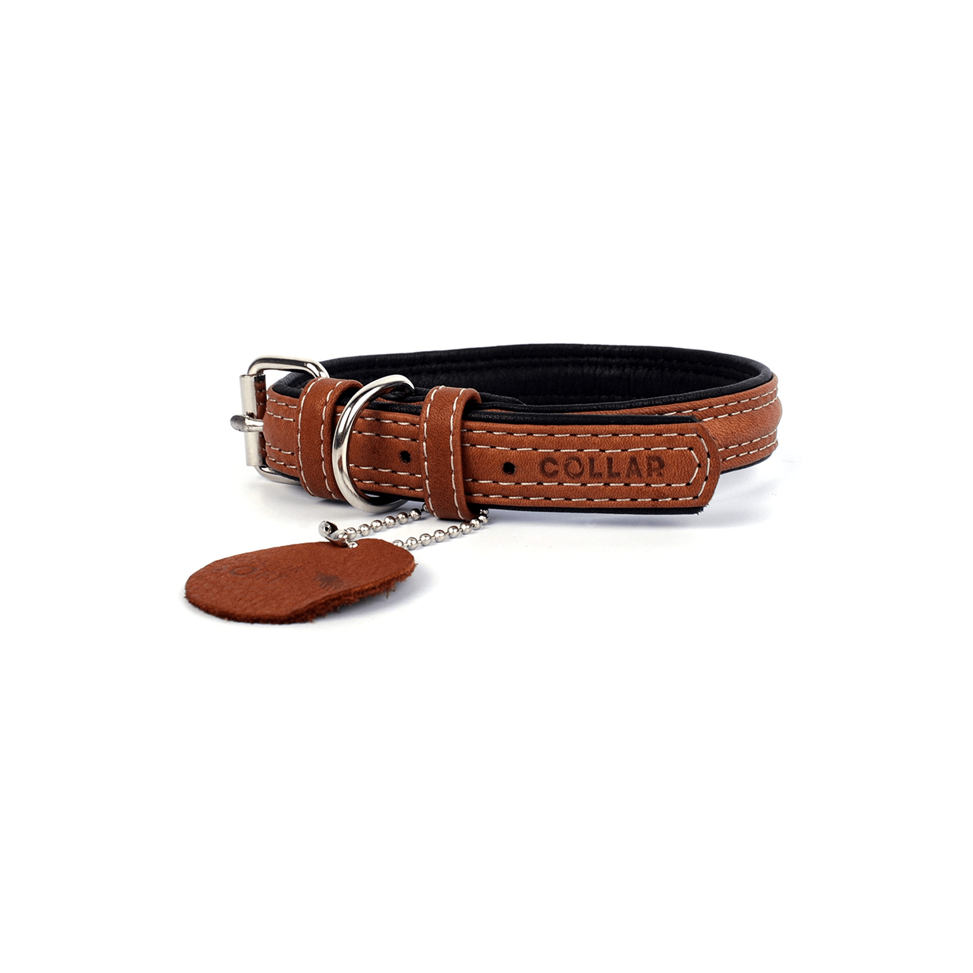 COLLAR Soft Premium Soft Genuine Leather, Brown/Black