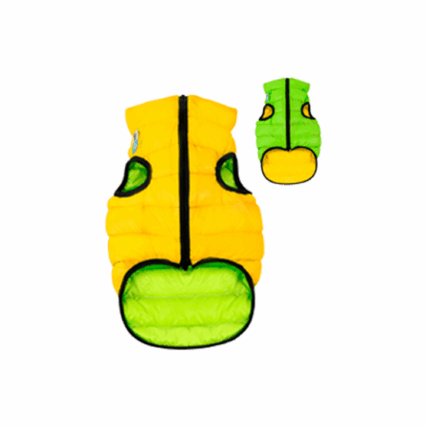 AiryVest Dog Jacket Reversible Jacket - Lime & Yellow