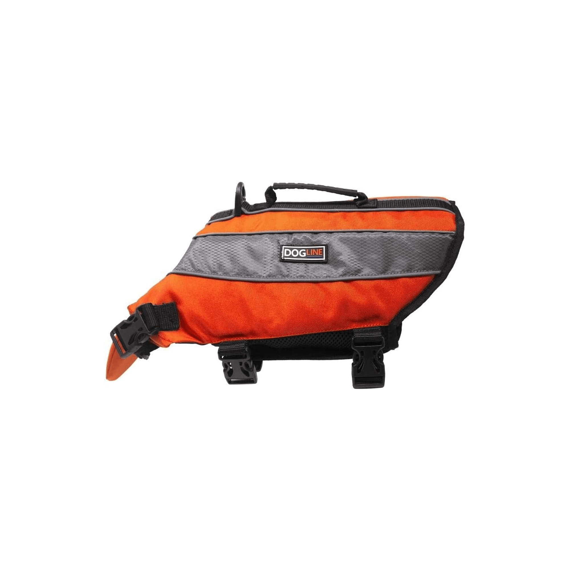 Dogline Dog Life Jacket – Dog Life Vest for Swimming and Boating in Hi-Viz Colors with Reflective Strips Mesh Underbelly for Draining and Drying and Top Carry Handle