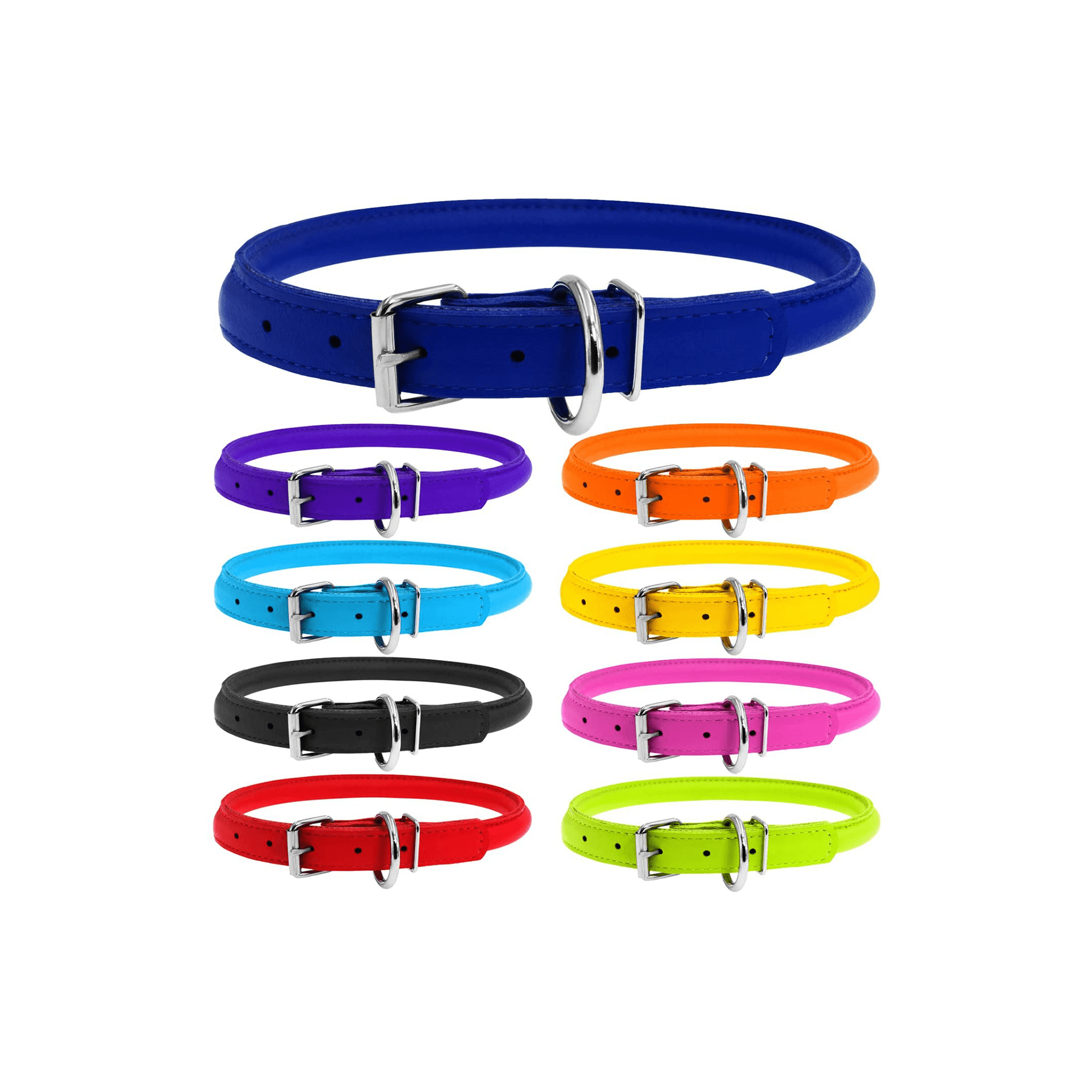 Collar Leather Necklace, Round "Glamour Necklace" - 20-25 cm. / Width 8 mm.