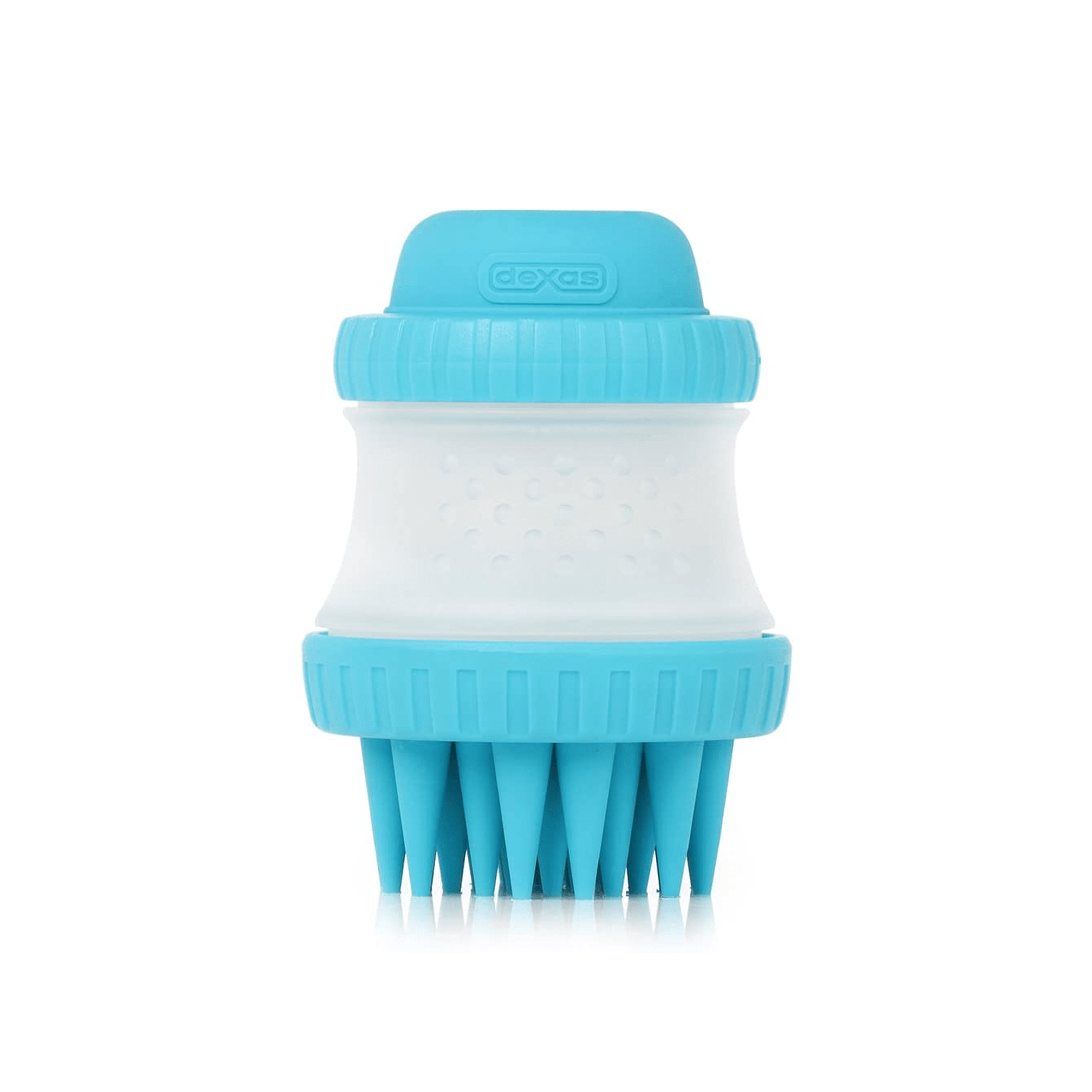 Dexas Popware for Pets ScrubBuster Silicone Dog Washing Brush with Built-in Shampoo Reservoir