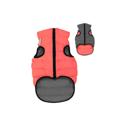 AiryVest Dog Jacket Reversible Jacket - Coral & Grey