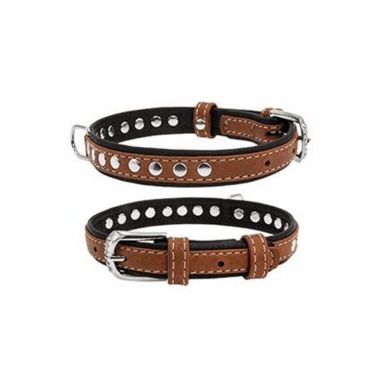 Wau Dog flat leather collar soft and discharged small