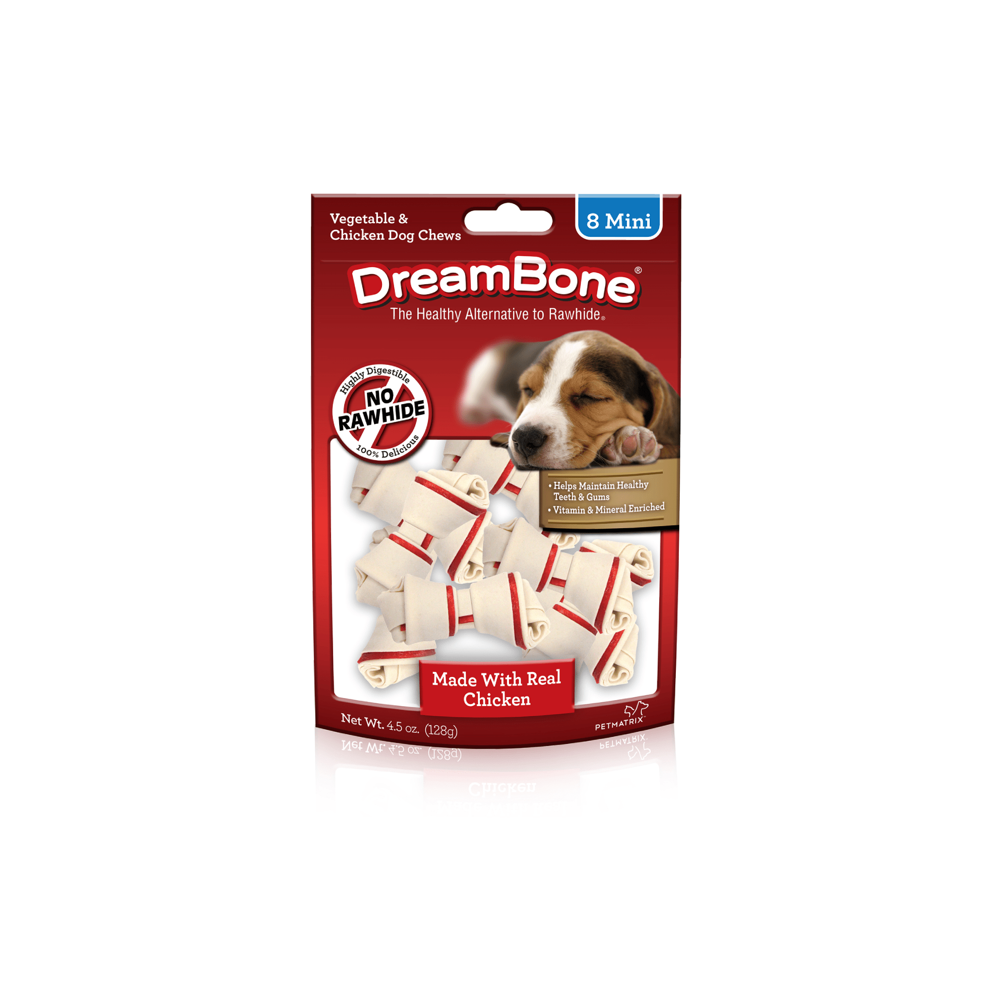 DreamBone Mini Chews With Real Chicken 8 Count, Rawhide-FreeChews For Dogs