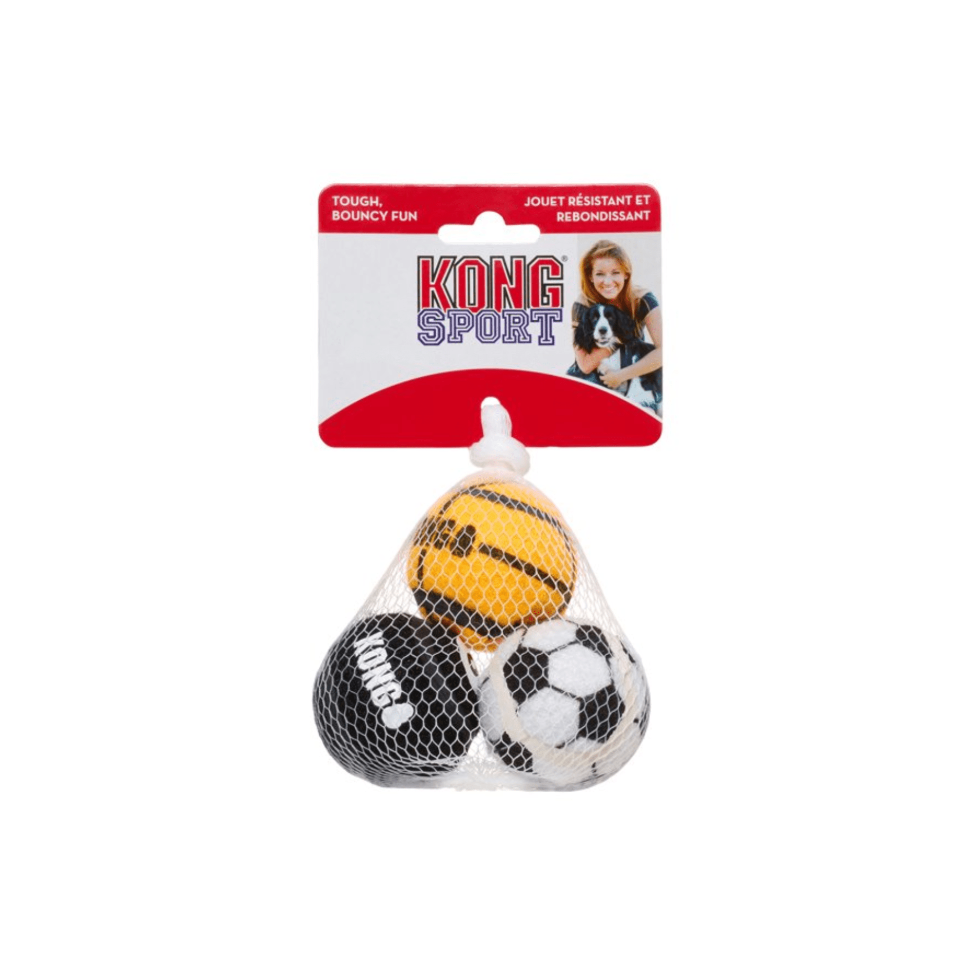 KONG Sport Ball Count Dog Toy, Small, Assorted Colors, 3 Ct
